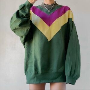 Tri-color oversized Urban Outfitters BDG crew neck
